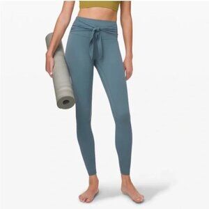 Lululemon Women's Blue Align HR Tie Waist Full length Leggings Size 6 Athlesuire